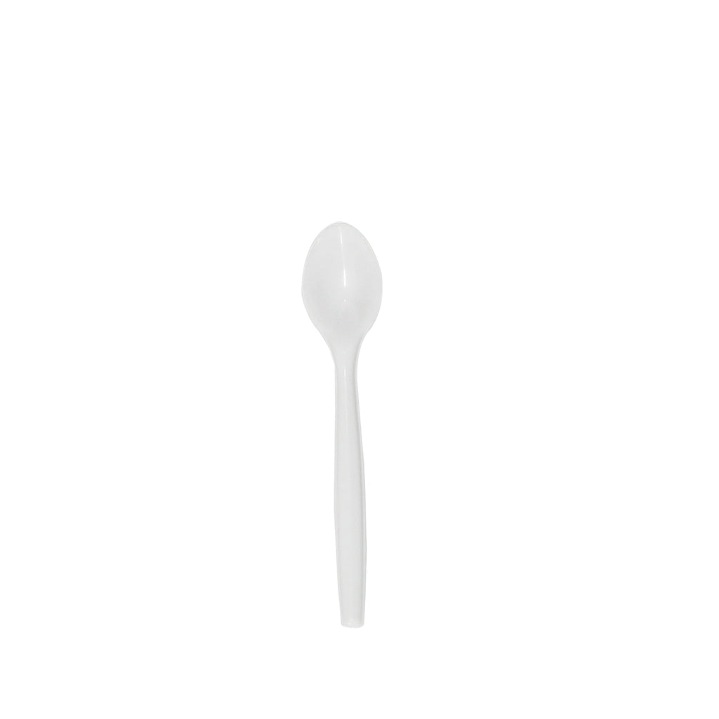 White Plastic Dessert Spoon